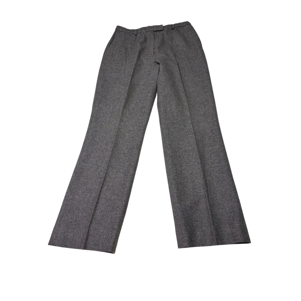 Vintage Pendleton Wool Silk Tweed Trousers Grey Wide‎ Leg  Size 10 W28 L29 USA